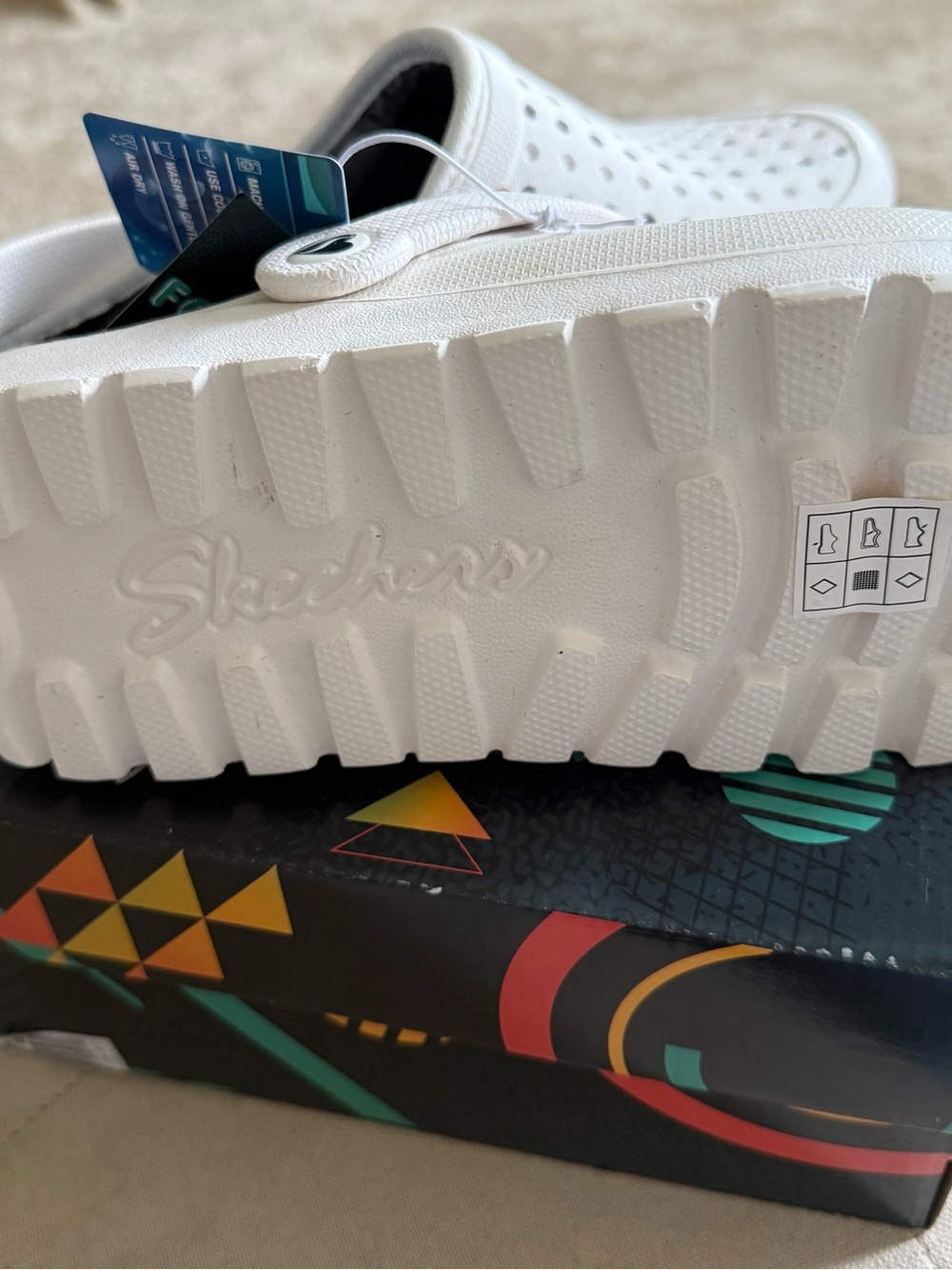 Skechers Women's White Foamies Easy Slip-On Shoes - Picture 2 of 3